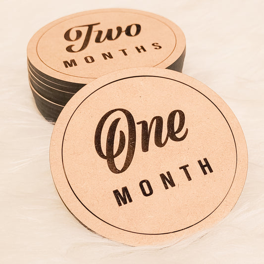 Baby Milestone Wooden Engraved Disc